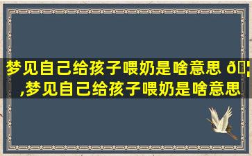 梦见自己给孩子喂奶是啥意思 🦍 ,梦见自己给孩子喂奶是啥意思周公解梦